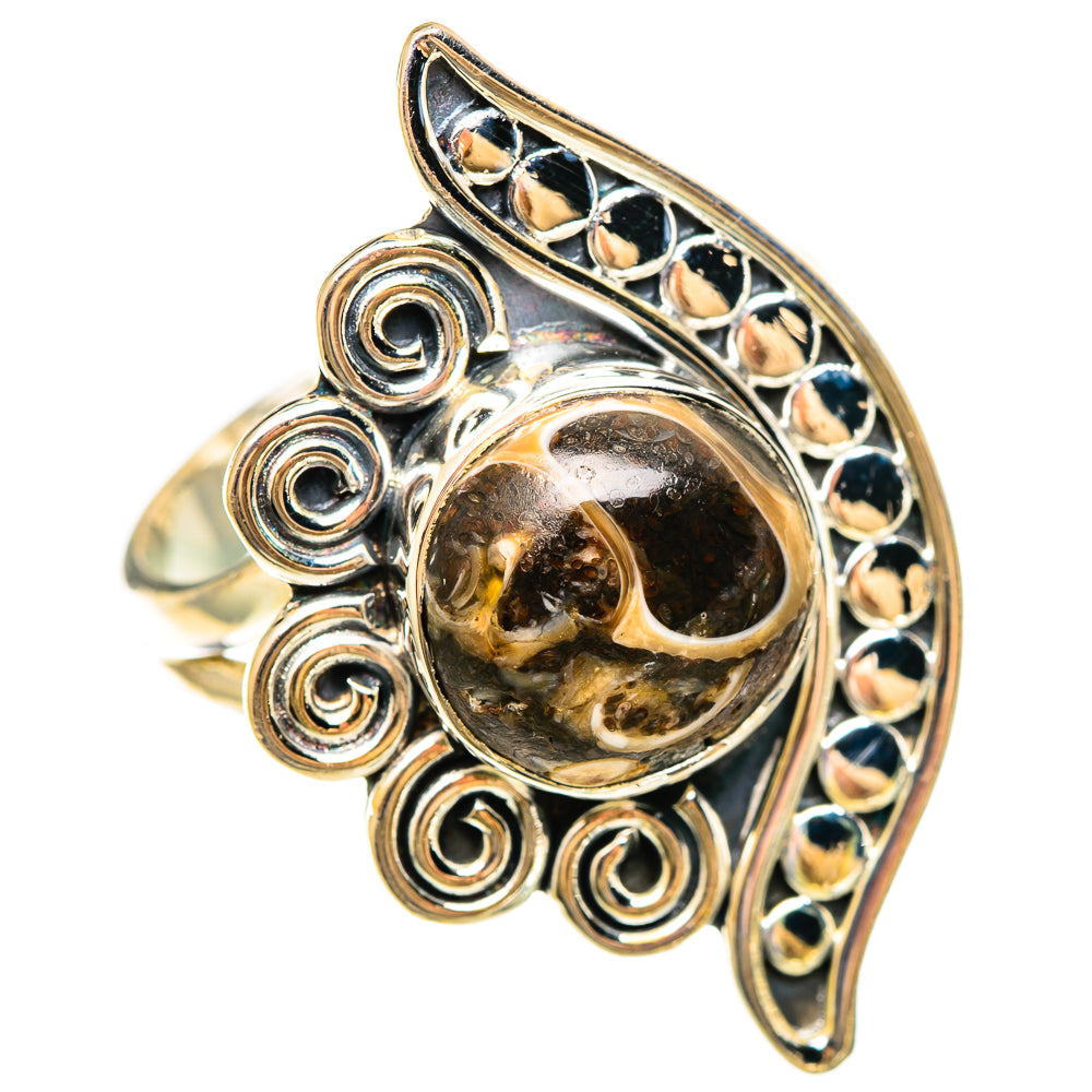 Turritella Agate Rings handcrafted by Ana Silver Co - RING108565 - Photo 2