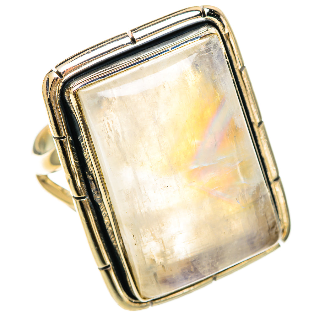 Rainbow Moonstone Rings handcrafted by Ana Silver Co - RING108576 - Photo 2