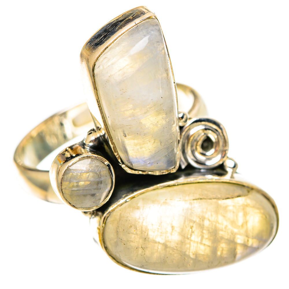 Rainbow Moonstone Rings handcrafted by Ana Silver Co - RING108577 - Photo 2