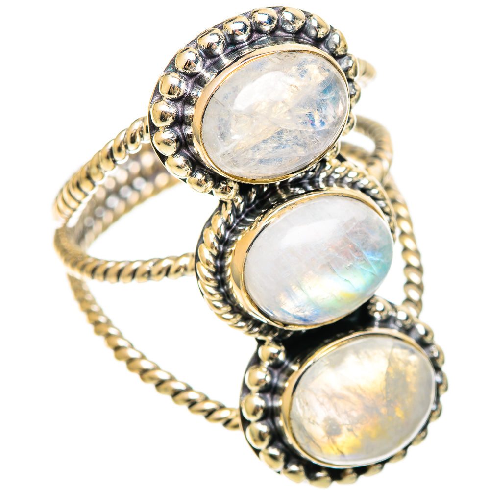 Rainbow Moonstone Rings handcrafted by Ana Silver Co - RING108580 - Photo 2