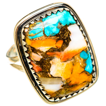 Spiny Oyster Turquoise Rings handcrafted by Ana Silver Co - RING108581 - Photo 2