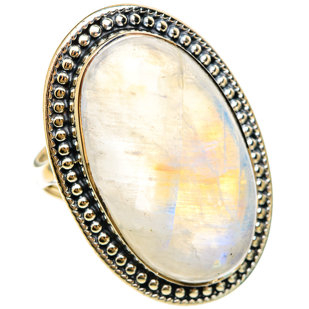 Rainbow Moonstone Rings handcrafted by Ana Silver Co - RING108613 - Photo 2