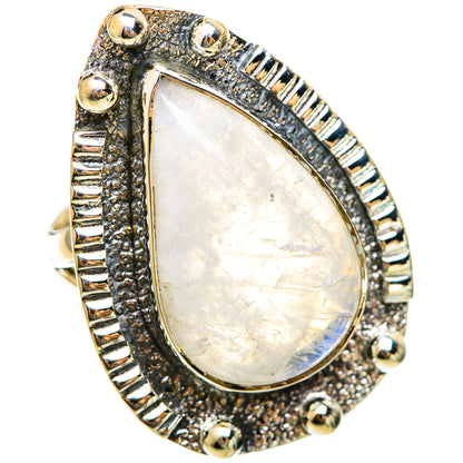 Rainbow Moonstone Rings handcrafted by Ana Silver Co - RING108614 - Photo 2