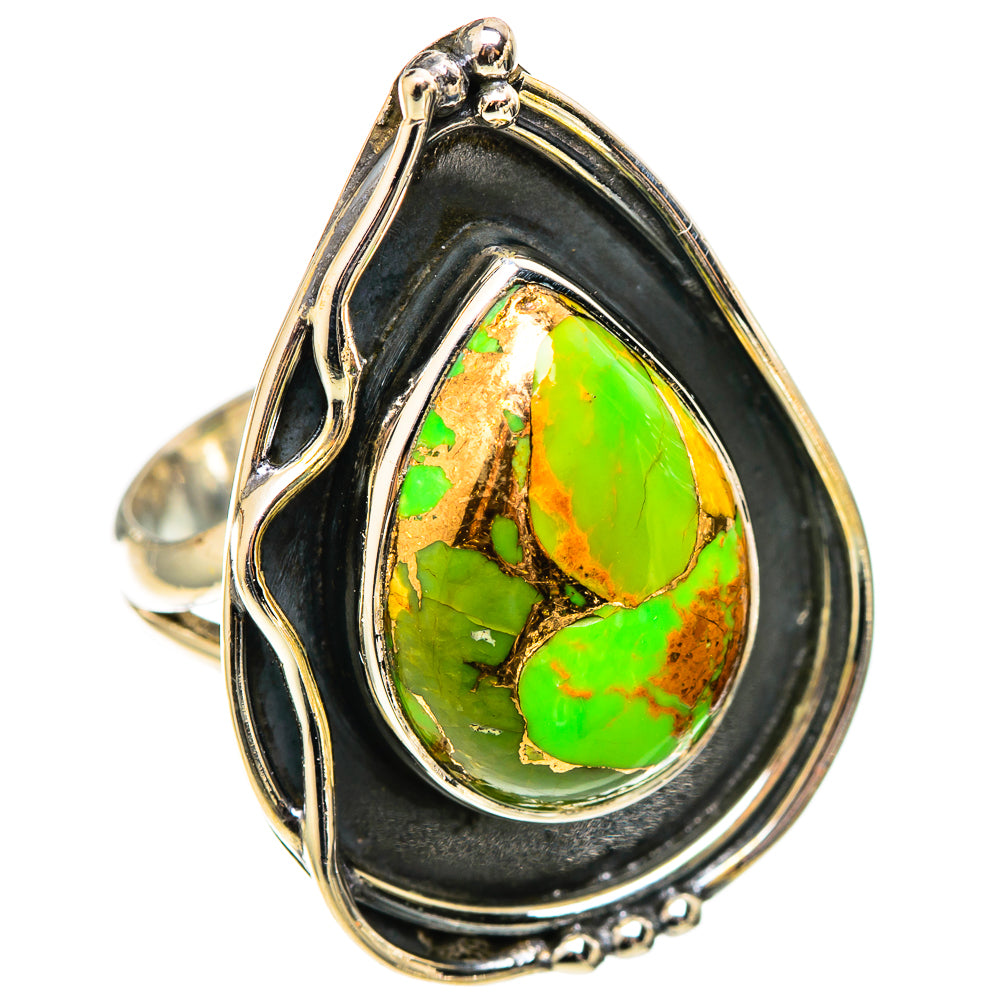 Green Copper Composite Turquoise Rings handcrafted by Ana Silver Co - RING108634 - Photo 2