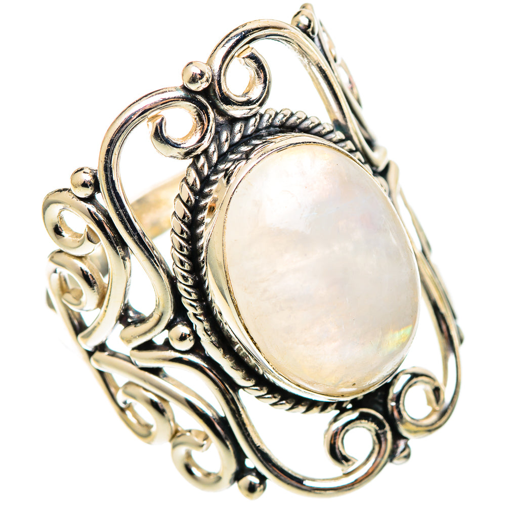 Rainbow Moonstone Rings handcrafted by Ana Silver Co - RING108653 - Photo 2