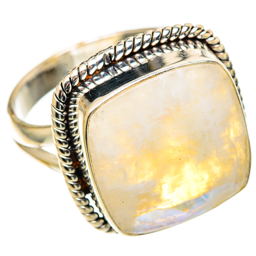Rainbow Moonstone Rings handcrafted by Ana Silver Co - RING108655 - Photo 2