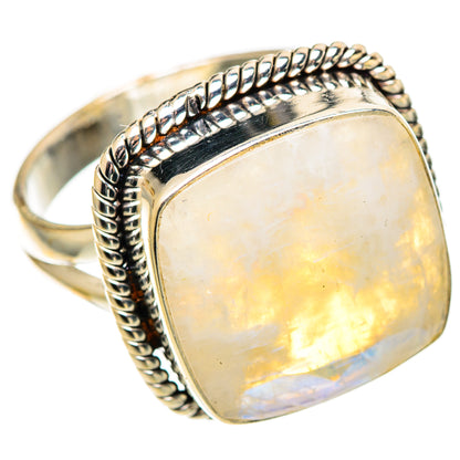 Rainbow Moonstone Rings handcrafted by Ana Silver Co - RING108655 - Photo 2