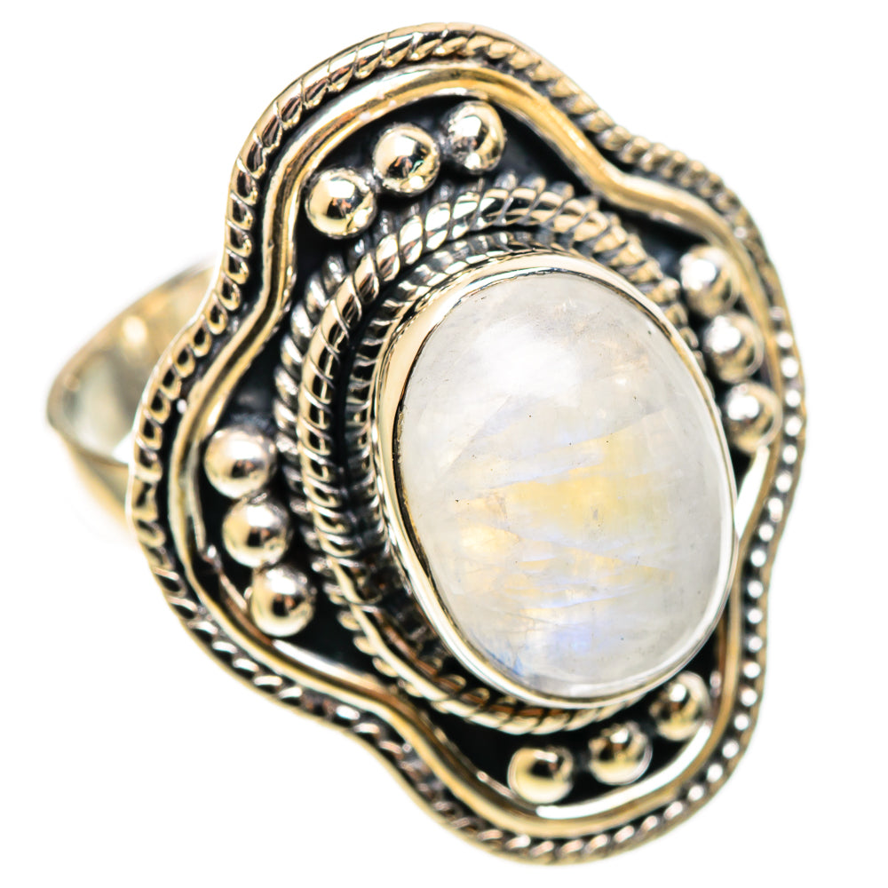 Rainbow Moonstone Rings handcrafted by Ana Silver Co - RING108656 - Photo 2