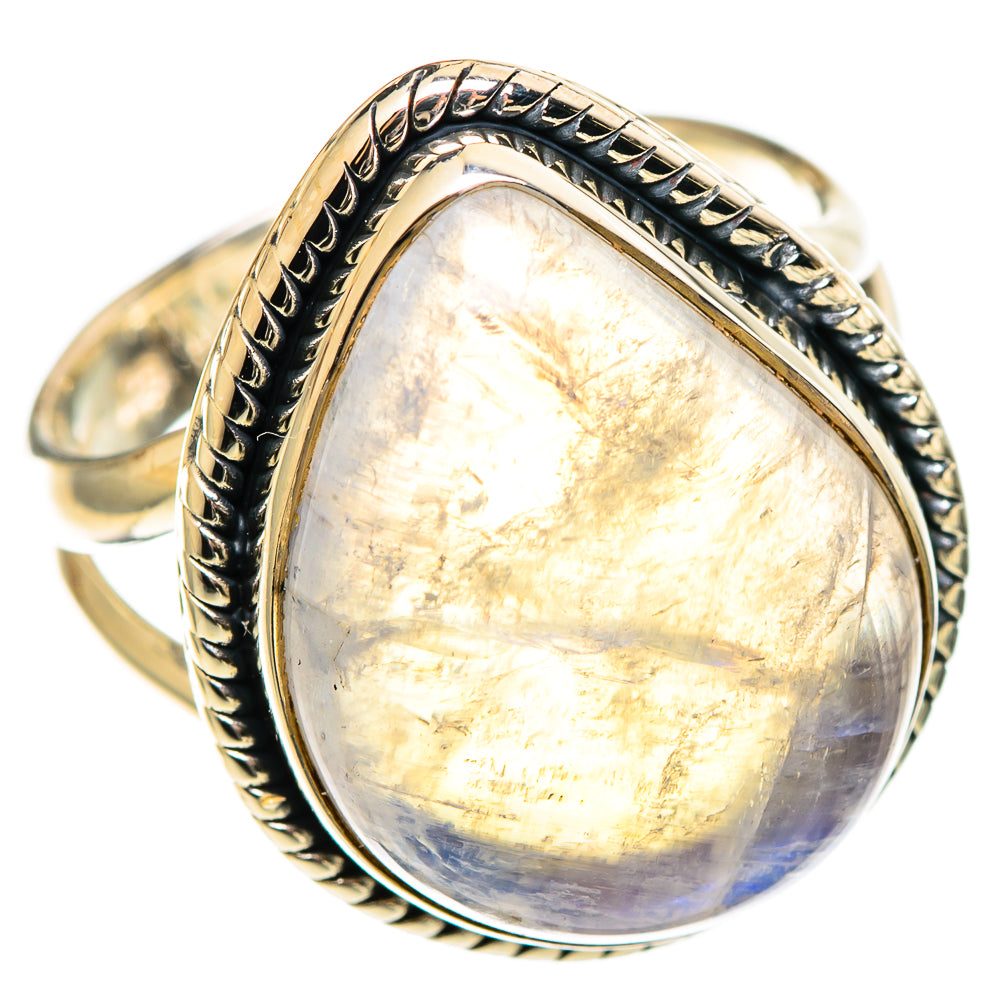 Rainbow Moonstone Rings handcrafted by Ana Silver Co - RING108657 - Photo 2