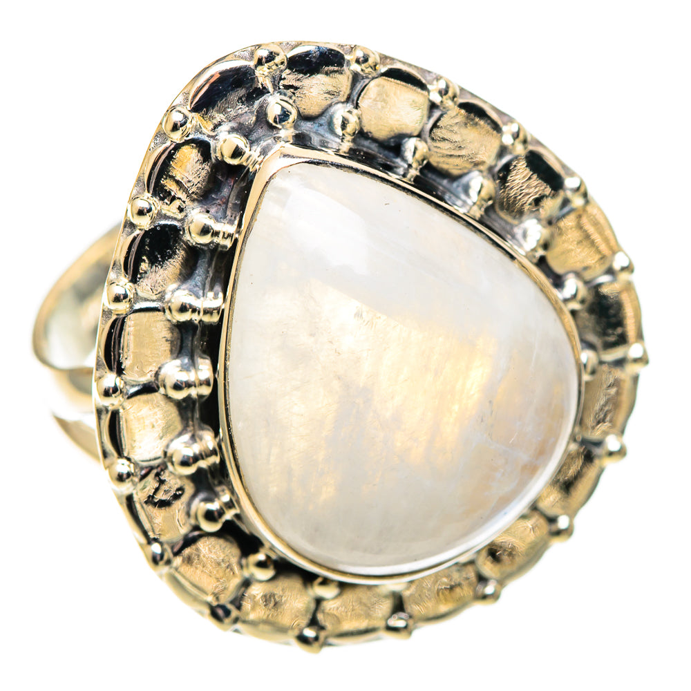 Rainbow Moonstone Rings handcrafted by Ana Silver Co - RING108688 - Photo 2