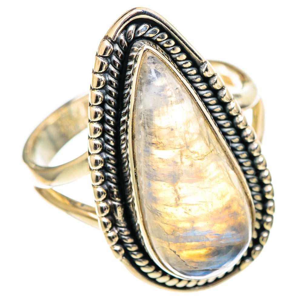 Rainbow Moonstone Rings handcrafted by Ana Silver Co - RING108693 - Photo 2