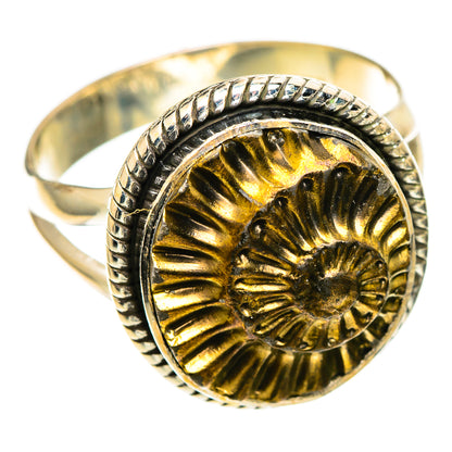Pyrite Fossil Rings handcrafted by Ana Silver Co - RING108719 - Photo 2