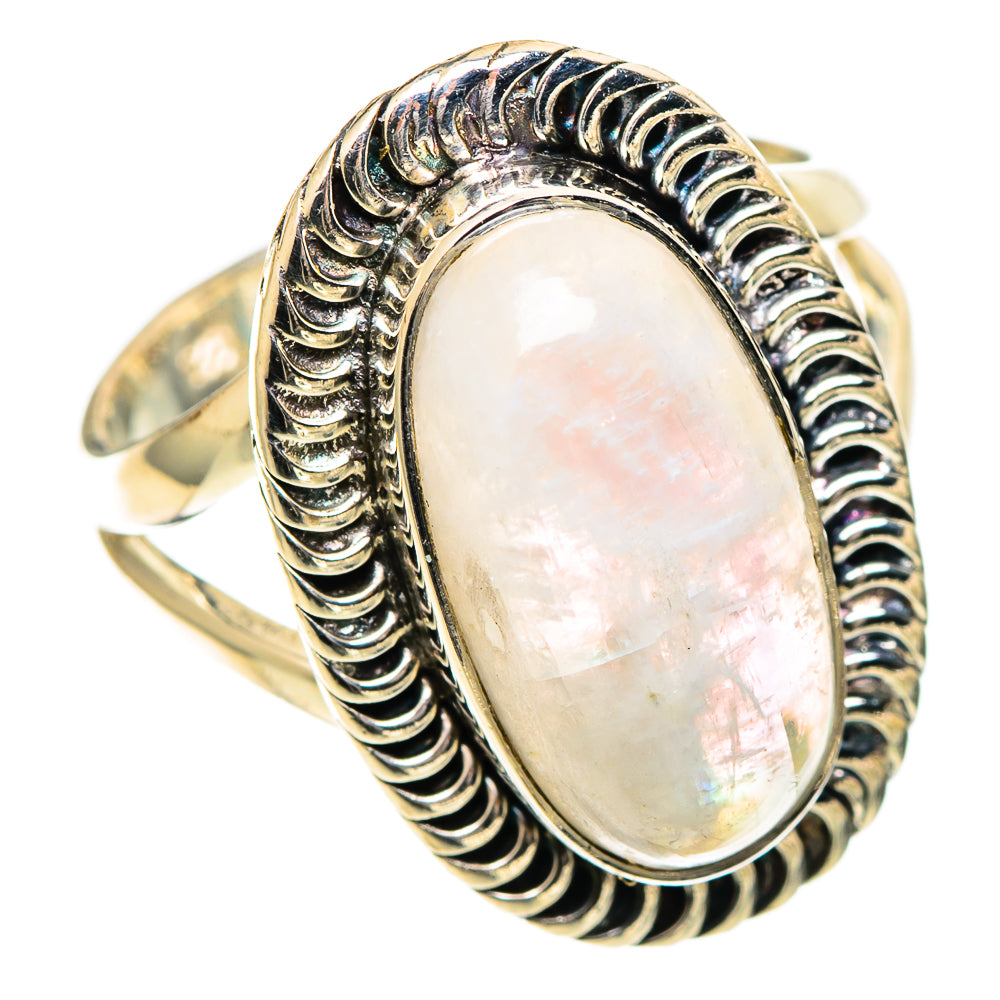 Rainbow Moonstone Rings handcrafted by Ana Silver Co - RING108721 - Photo 2