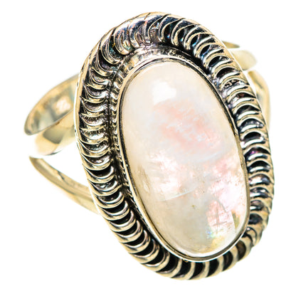 Rainbow Moonstone Rings handcrafted by Ana Silver Co - RING108721 - Photo 2