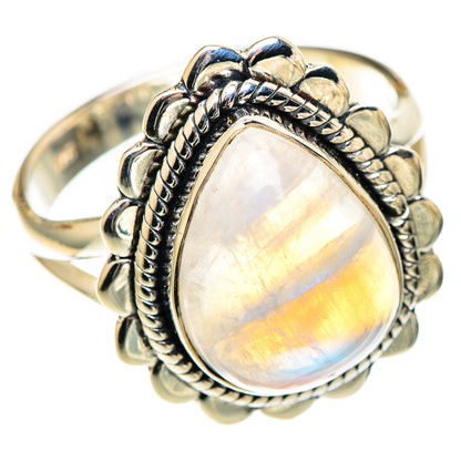 Rainbow Moonstone Rings handcrafted by Ana Silver Co - RING108724 - Photo 2