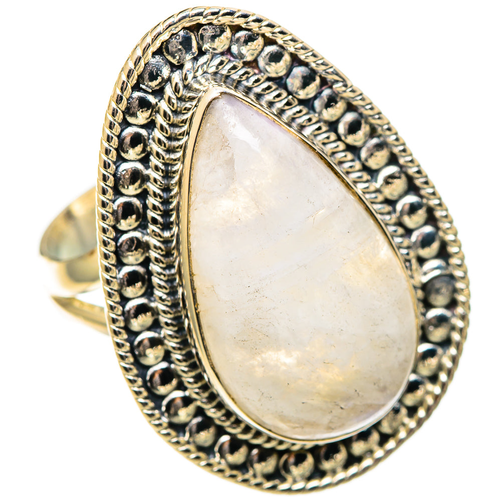 Rainbow Moonstone Rings handcrafted by Ana Silver Co - RING108751 - Photo 2