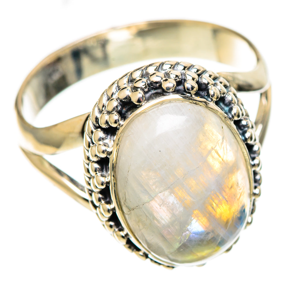 Rainbow Moonstone Rings handcrafted by Ana Silver Co - RING108752 - Photo 2