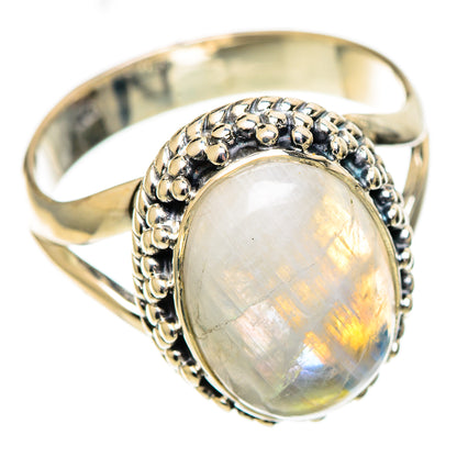 Rainbow Moonstone Rings handcrafted by Ana Silver Co - RING108752 - Photo 2