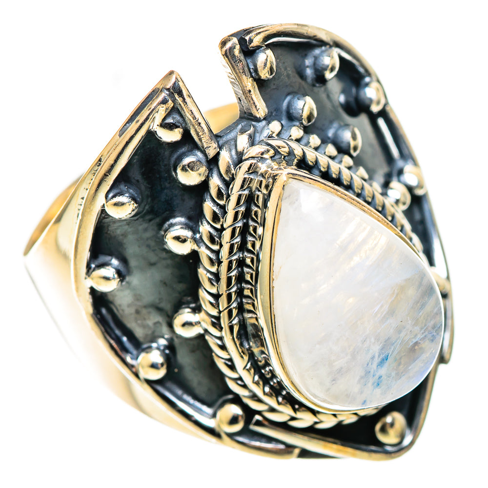 Rainbow Moonstone Rings handcrafted by Ana Silver Co - RING108753 - Photo 2
