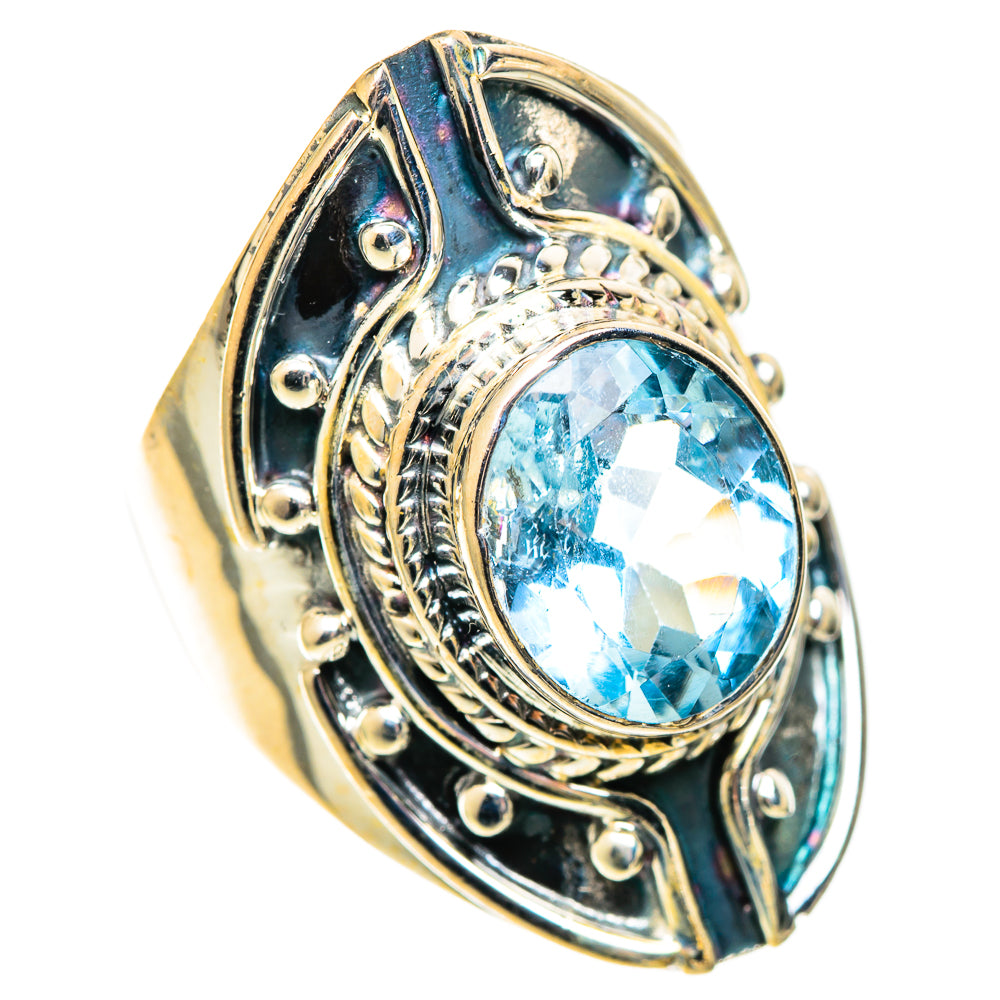 Blue Topaz Rings handcrafted by Ana Silver Co - RING108763 - Photo 2