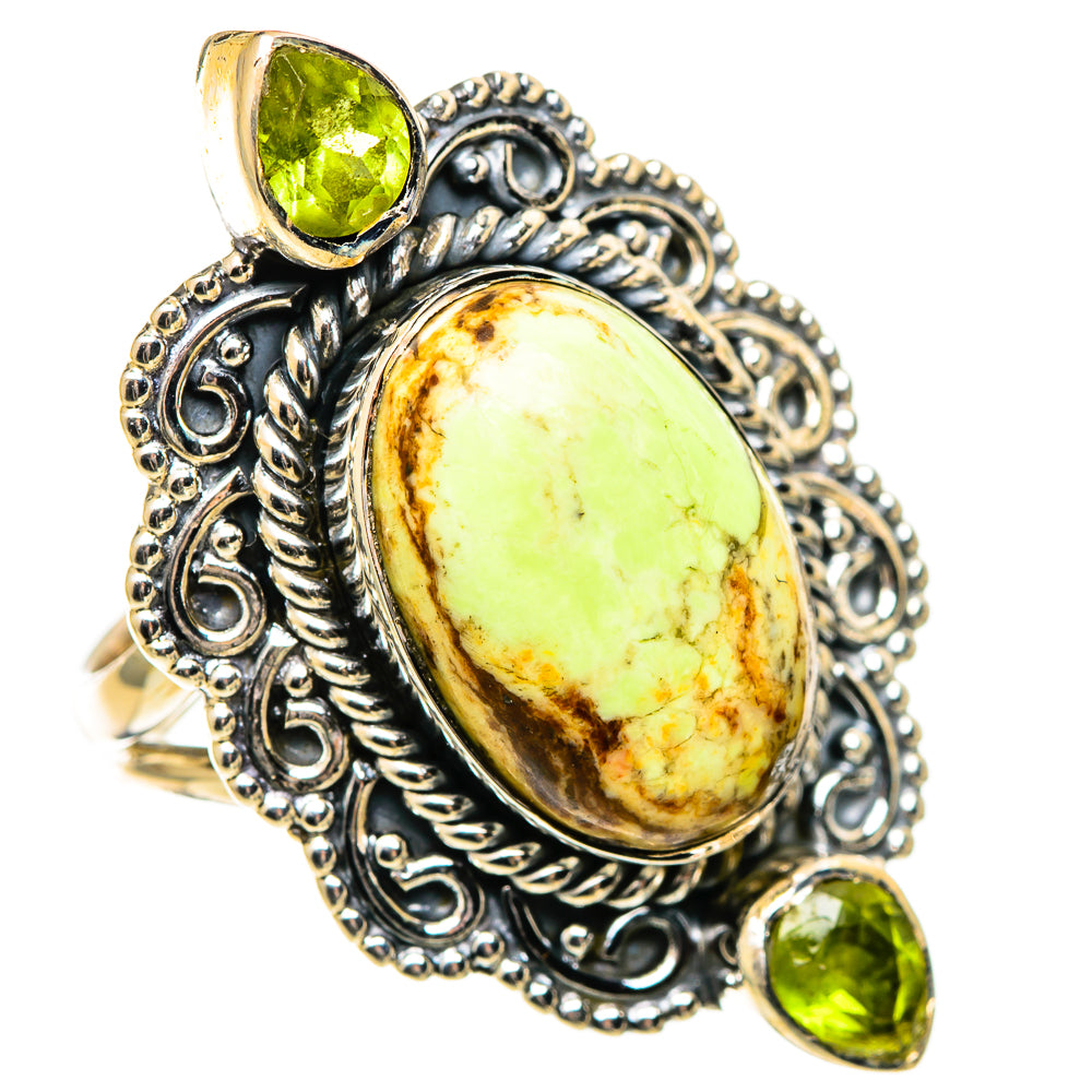 Lemon Chrysoprase Rings handcrafted by Ana Silver Co - RING108768 - Photo 2