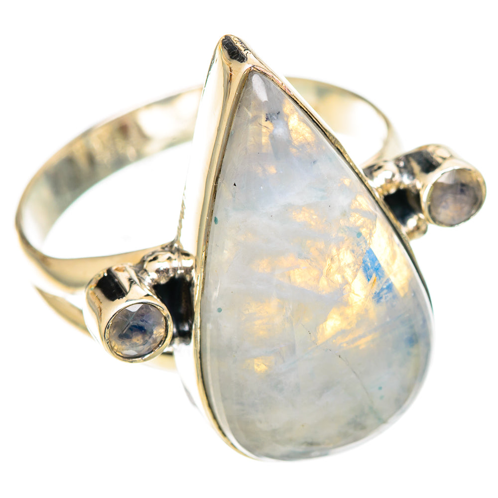 Rainbow Moonstone Rings handcrafted by Ana Silver Co - RING108781 - Photo 2
