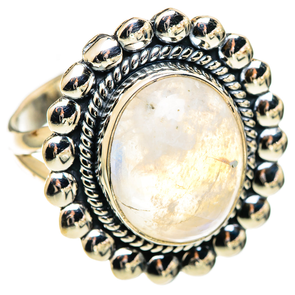 Rainbow Moonstone Rings handcrafted by Ana Silver Co - RING108782 - Photo 2