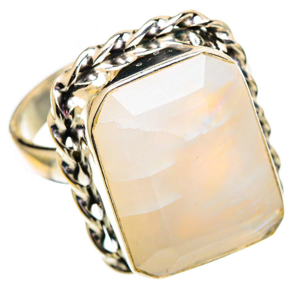 Rainbow Moonstone Rings handcrafted by Ana Silver Co - RING108785 - Photo 2