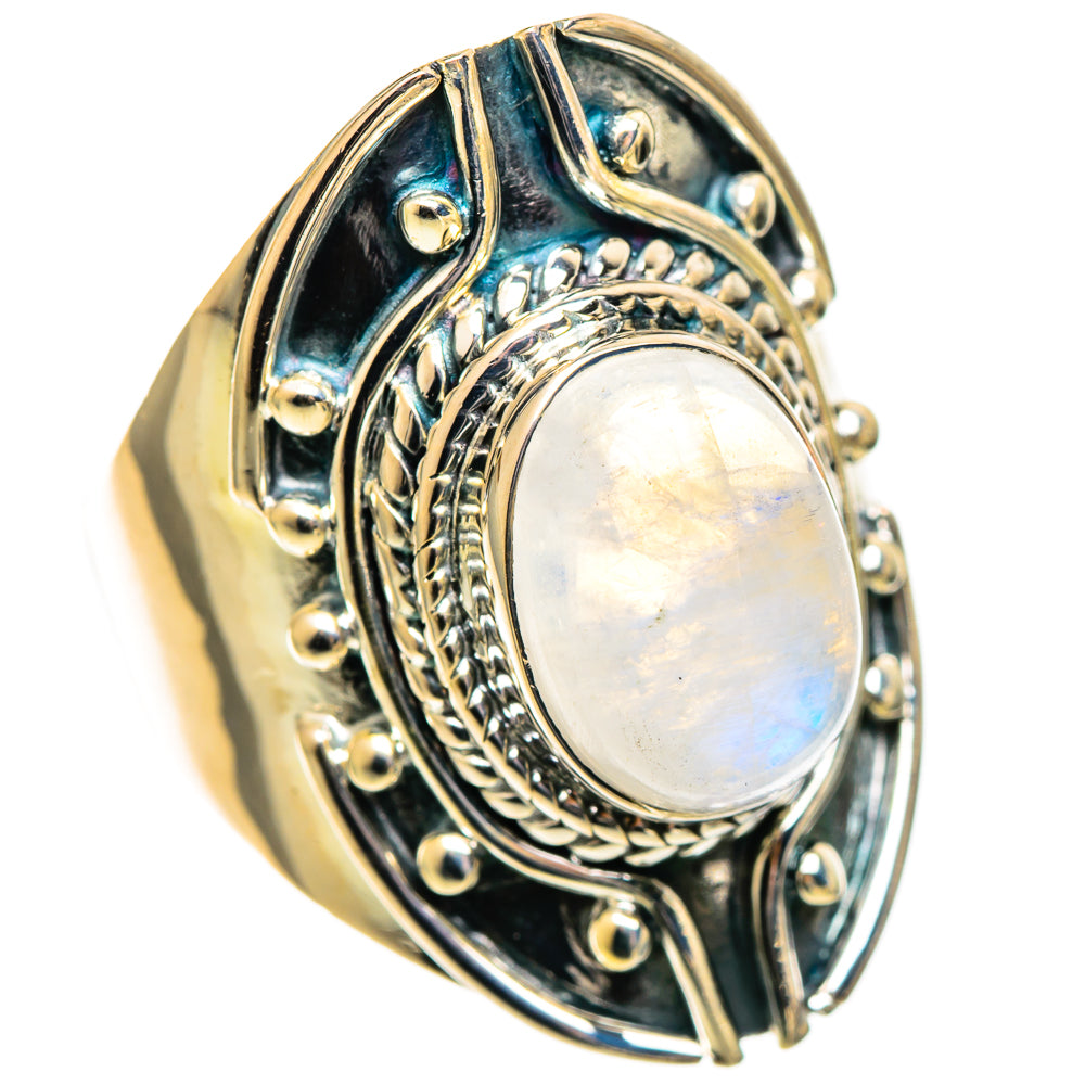 Rainbow Moonstone Rings handcrafted by Ana Silver Co - RING108816 - Photo 2