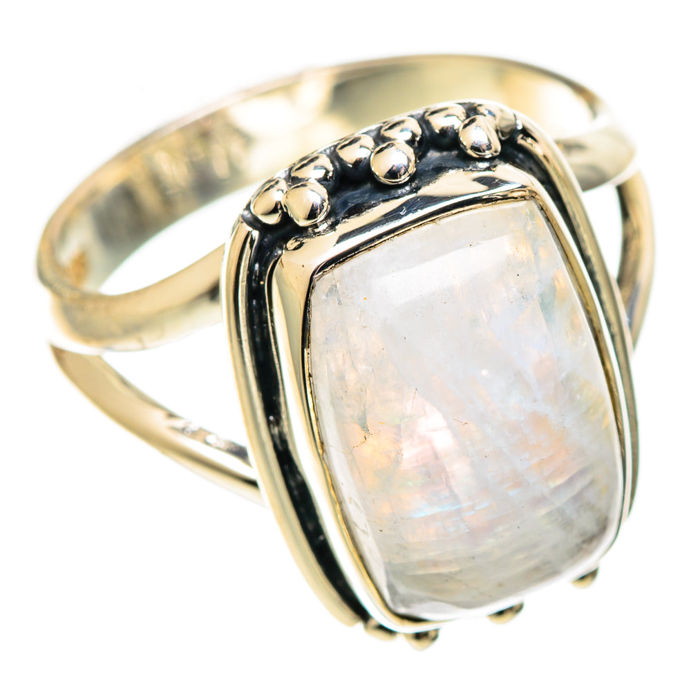 Rainbow Moonstone Rings handcrafted by Ana Silver Co - RING108818 - Photo 2