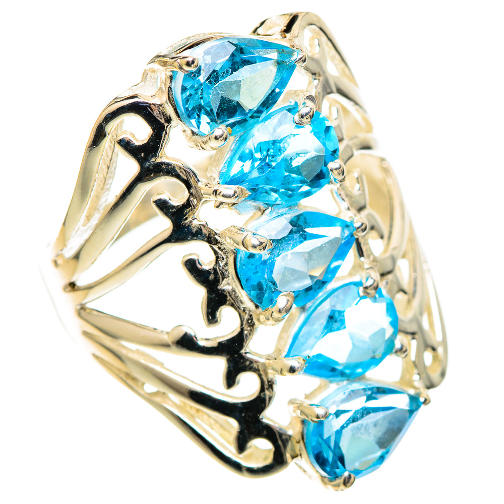 Blue Topaz Rings handcrafted by Ana Silver Co - RING108821 - Photo 2
