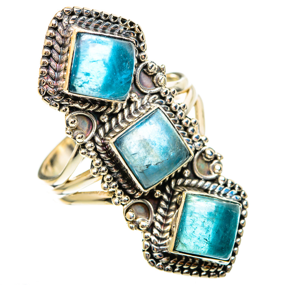 Blue Fluorite Rings handcrafted by Ana Silver Co - RING108829 - Photo 2