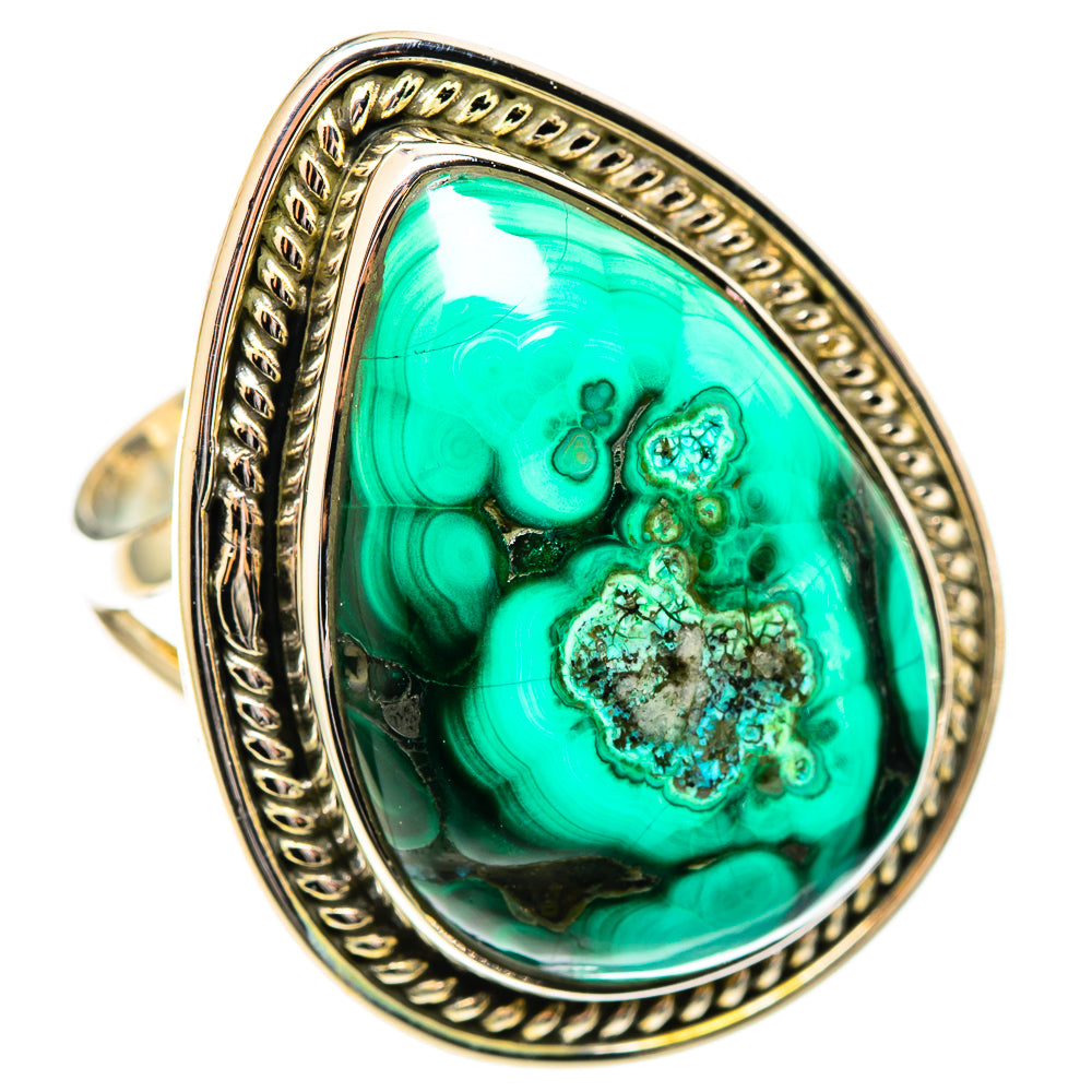 Malachite In Chrysocolla Rings handcrafted by Ana Silver Co - RING108836 - Photo 2