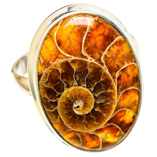 Ammonite Fossil Rings handcrafted by Ana Silver Co - RING108842 - Photo 2