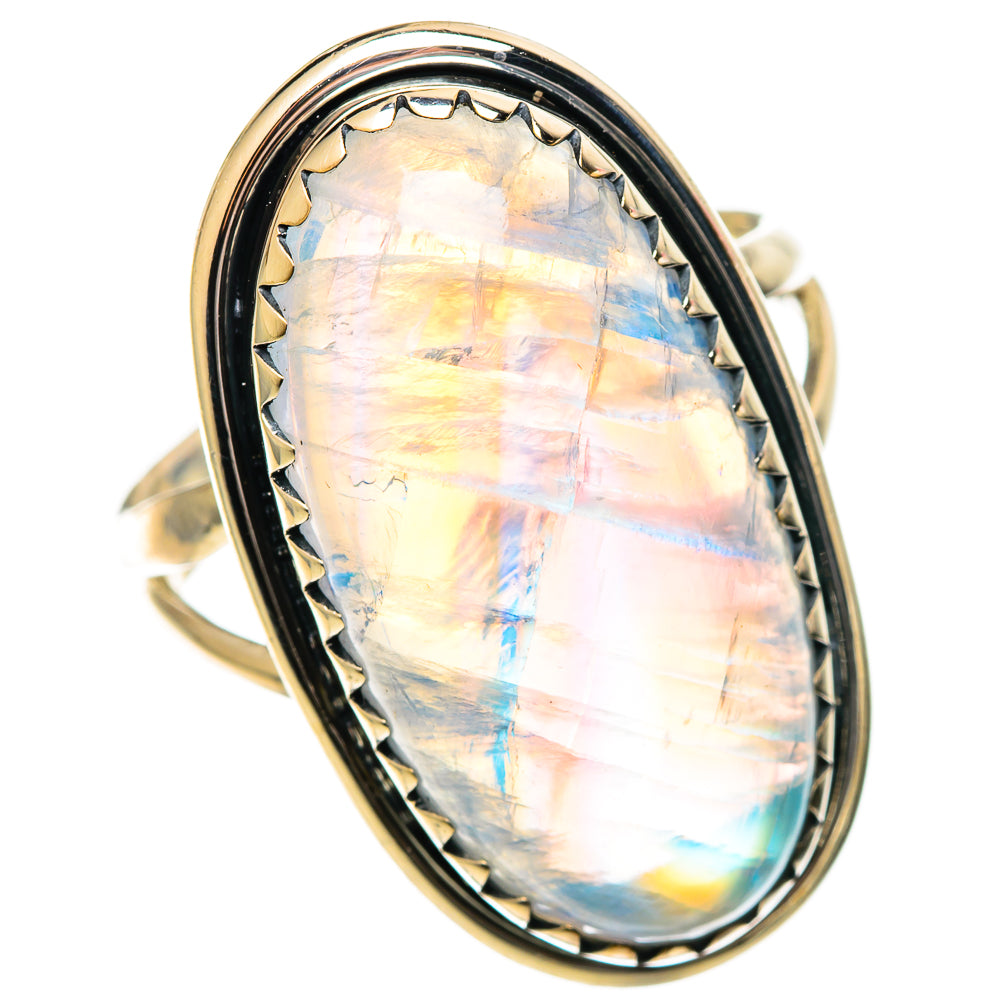 Rainbow Moonstone Rings handcrafted by Ana Silver Co - RING108854 - Photo 2