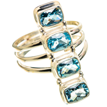 Blue Topaz Rings handcrafted by Ana Silver Co - RING108863 - Photo 2
