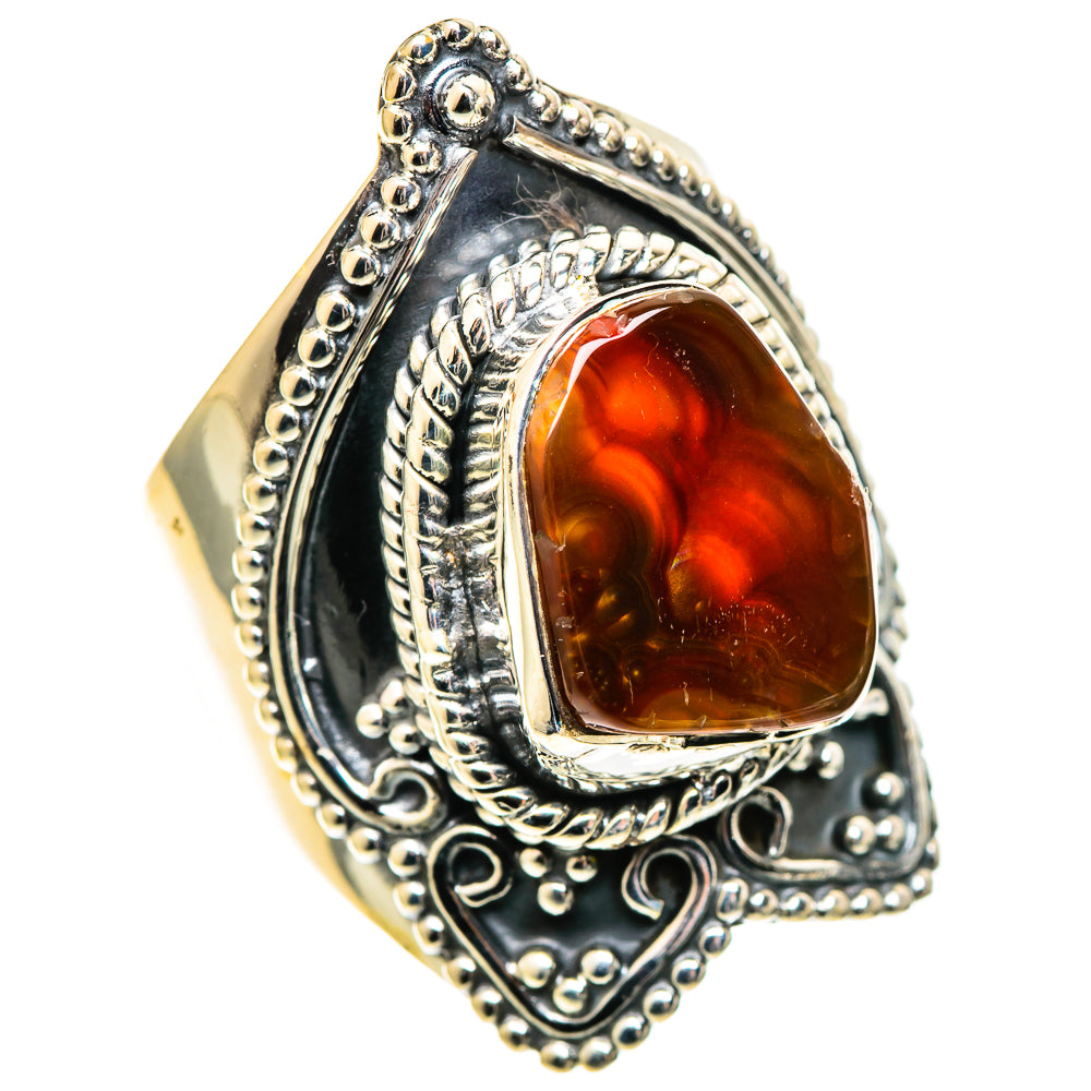 Mexican Fire Agate Rings handcrafted by Ana Silver Co - RING108875 - Photo 2