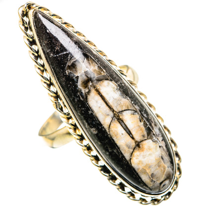Orthoceras Fossil Rings handcrafted by Ana Silver Co - RING108889 - Photo 2