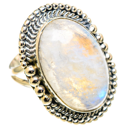 Rainbow Moonstone Rings handcrafted by Ana Silver Co - RING108890 - Photo 2