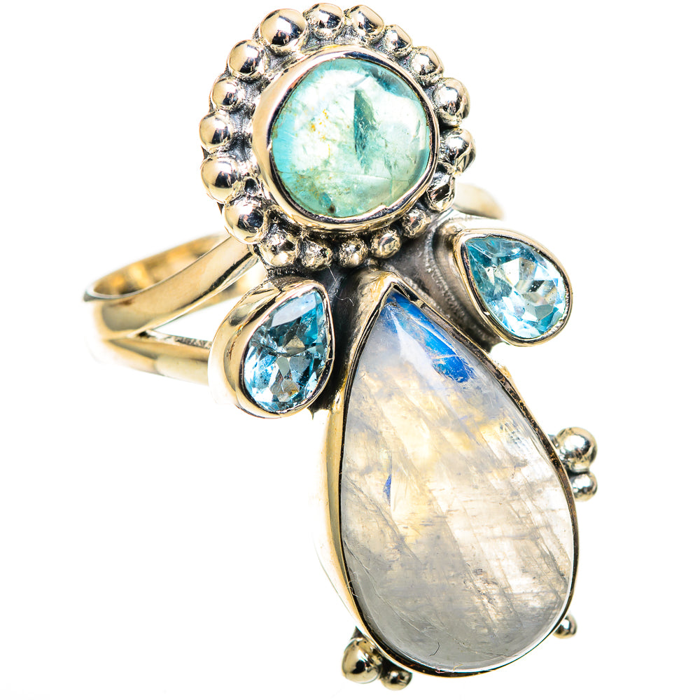 Rainbow Moonstone Rings handcrafted by Ana Silver Co - RING108893 - Photo 2