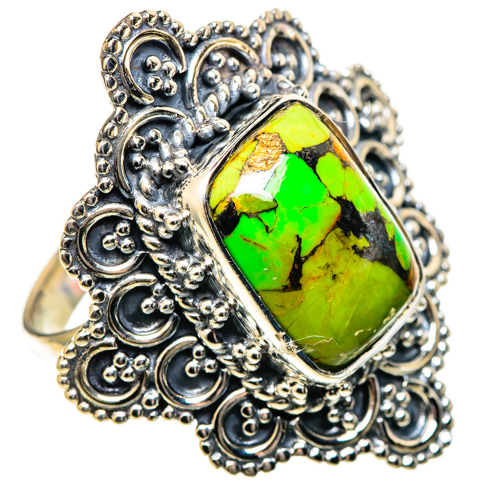 Green Copper Composite Turquoise Rings handcrafted by Ana Silver Co - RING108908 - Photo 2