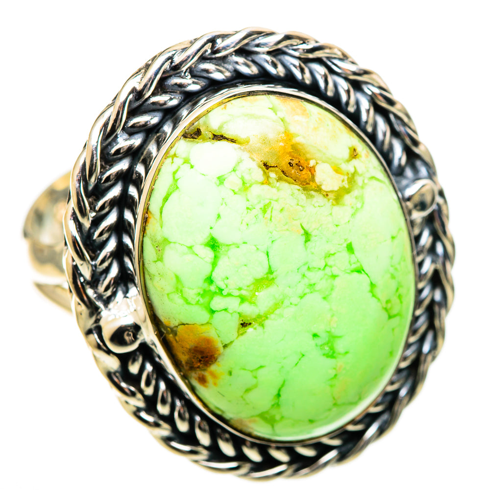 Lemon Chrysoprase Rings handcrafted by Ana Silver Co - RING108911 - Photo 2