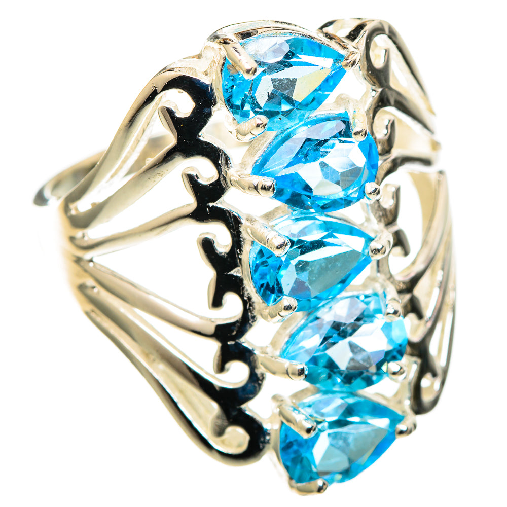 Blue Topaz Rings handcrafted by Ana Silver Co - RING108931 - Photo 2
