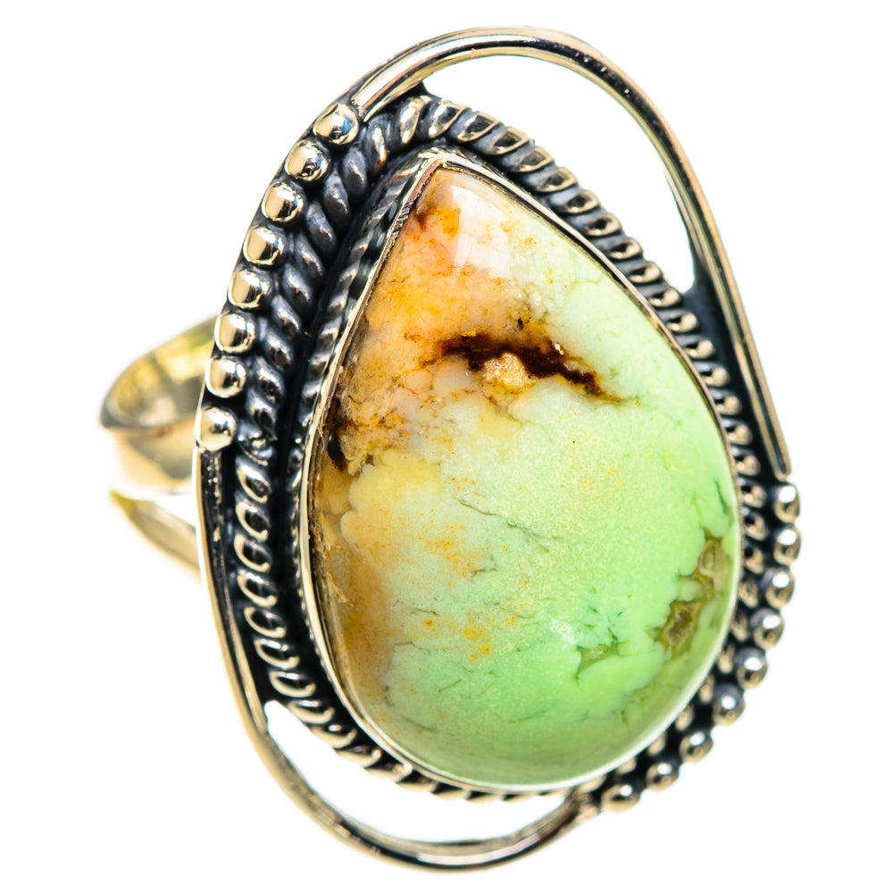 Lemon Chrysoprase Rings handcrafted by Ana Silver Co - RING108933 - Photo 2
