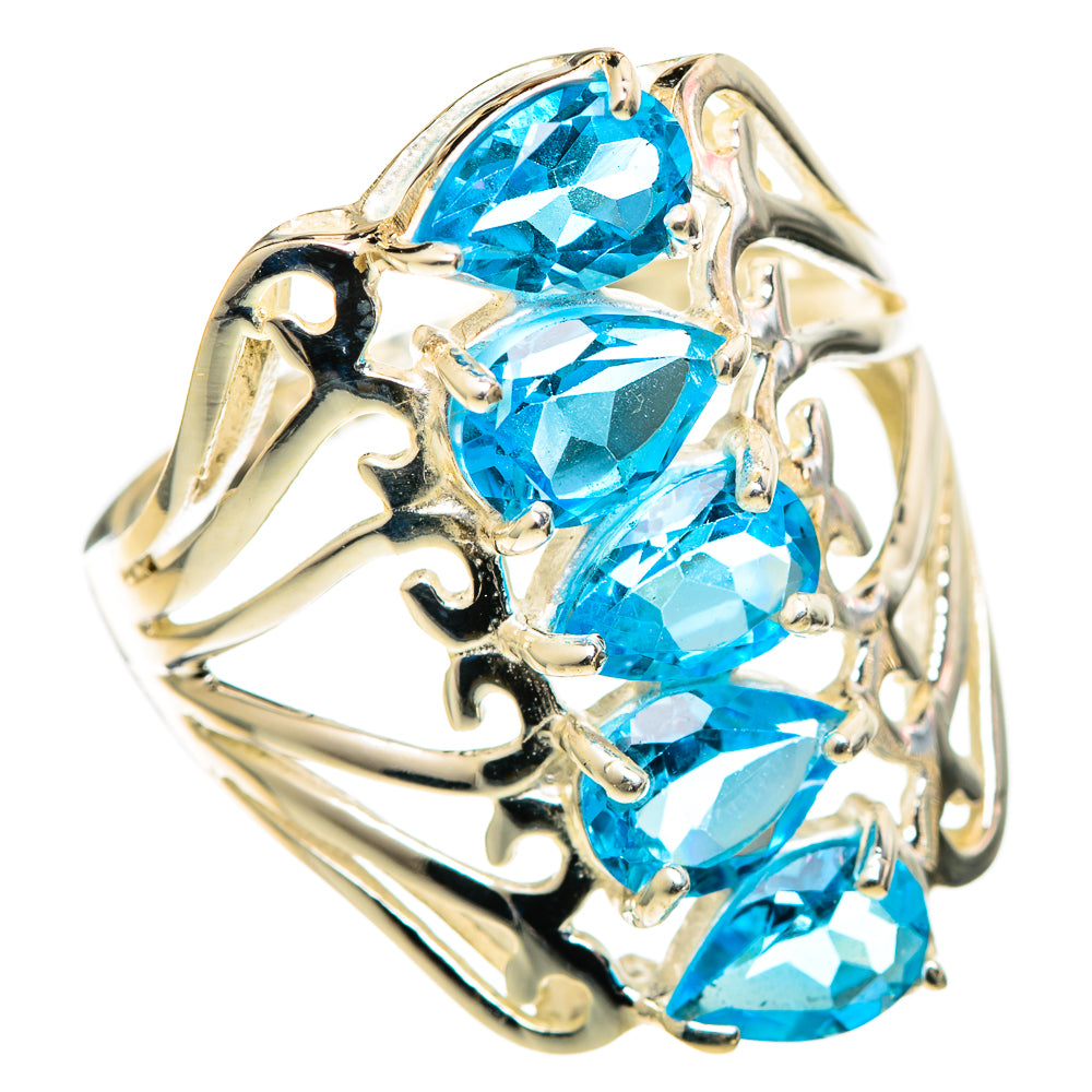 Blue Topaz Rings handcrafted by Ana Silver Co - RING108962 - Photo 2