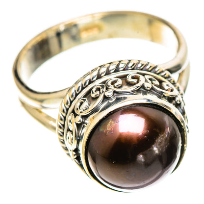 Titanium Pearl Rings handcrafted by Ana Silver Co - RING108966 - Photo 2