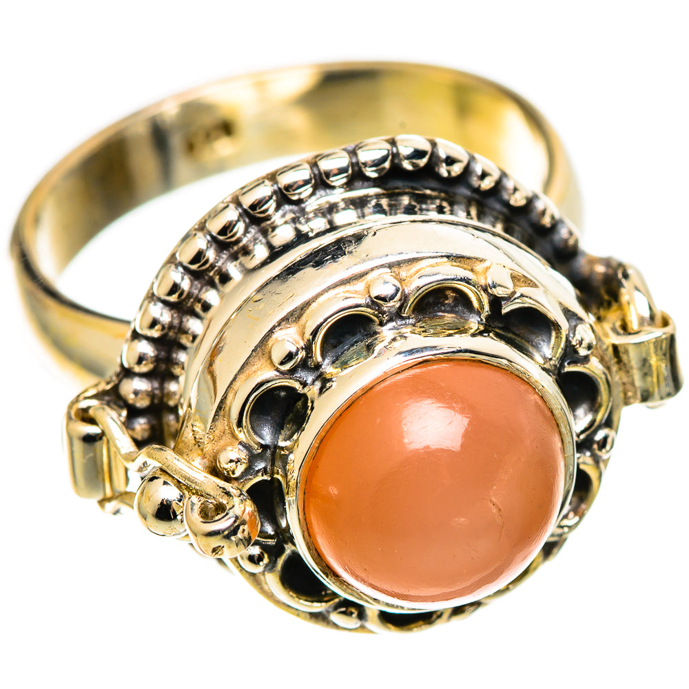 Peach Moonstone Rings handcrafted by Ana Silver Co - RING108970 - Photo 2