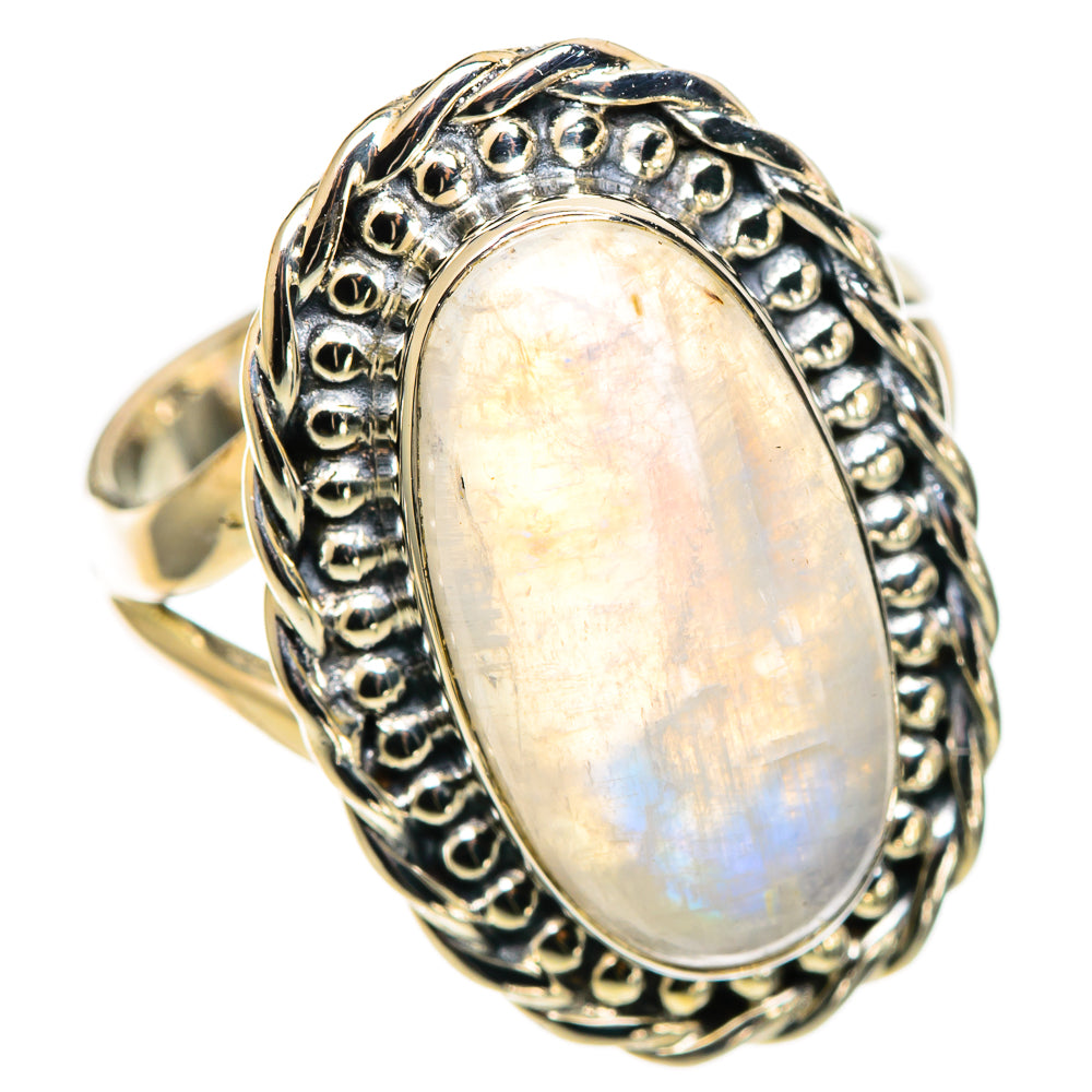 Rainbow Moonstone Rings handcrafted by Ana Silver Co - RING108980 - Photo 2