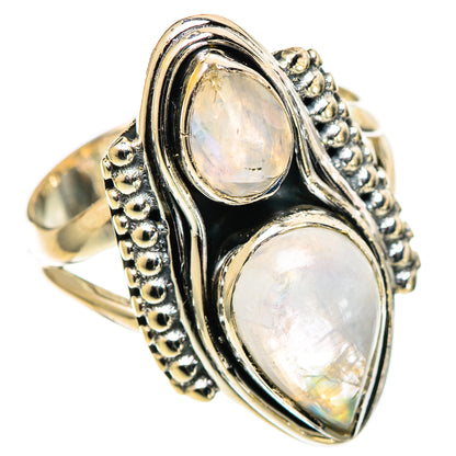 Rainbow Moonstone Rings handcrafted by Ana Silver Co - RING108981 - Photo 2