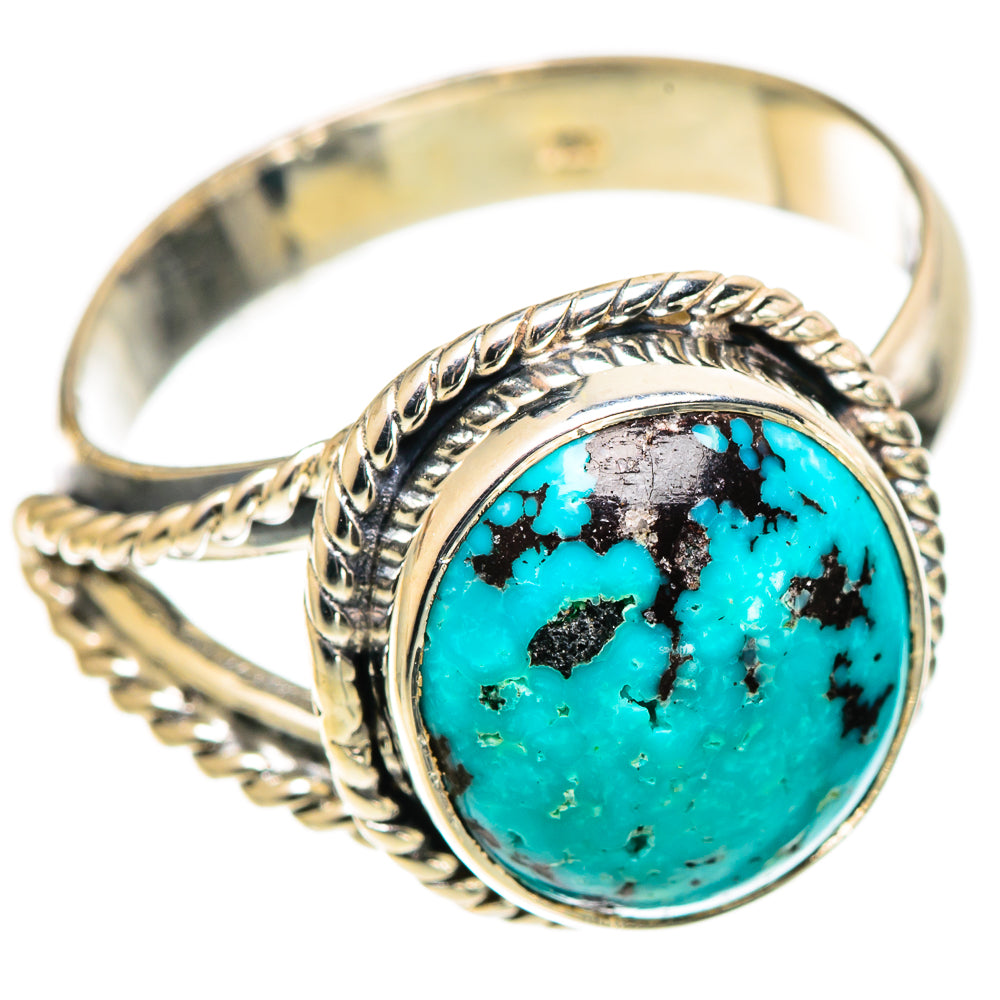 Tibetan Turquoise Rings handcrafted by Ana Silver Co - RING108989 - Photo 2